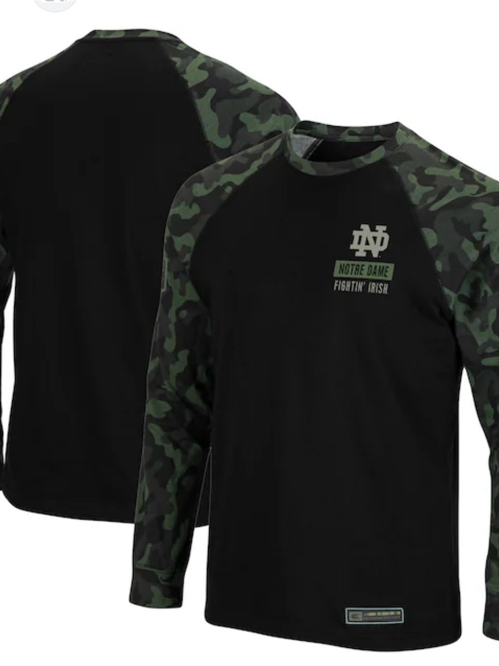 Black & Green Camo Raglan Long-Sleeve Shirt (A3)